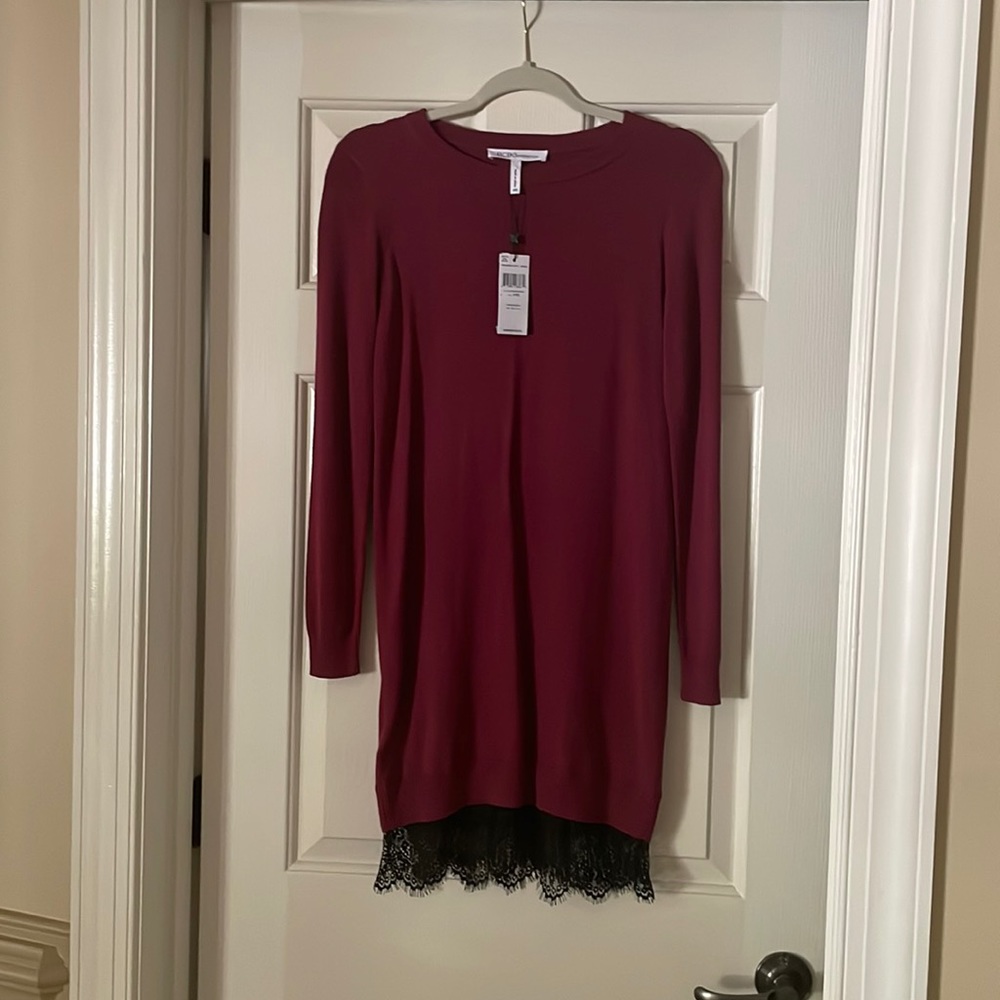 New w/tags BCBGeneration Long Sleeve Dress w/black lace. Perfect for fall!